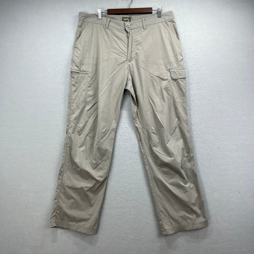 Cabelas Cargo Pants Mens 38x32 Tan Hiking Outdoor Lightweight Utility Gorpcore